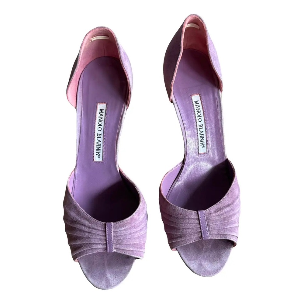 Manolo Blahnik D’ Orsay lilac purple  suede leather heels size 39